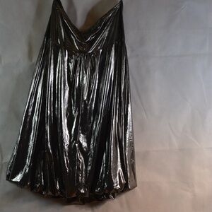 Silver Lamae Strapless Dress SZ S